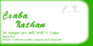 csaba nathan business card